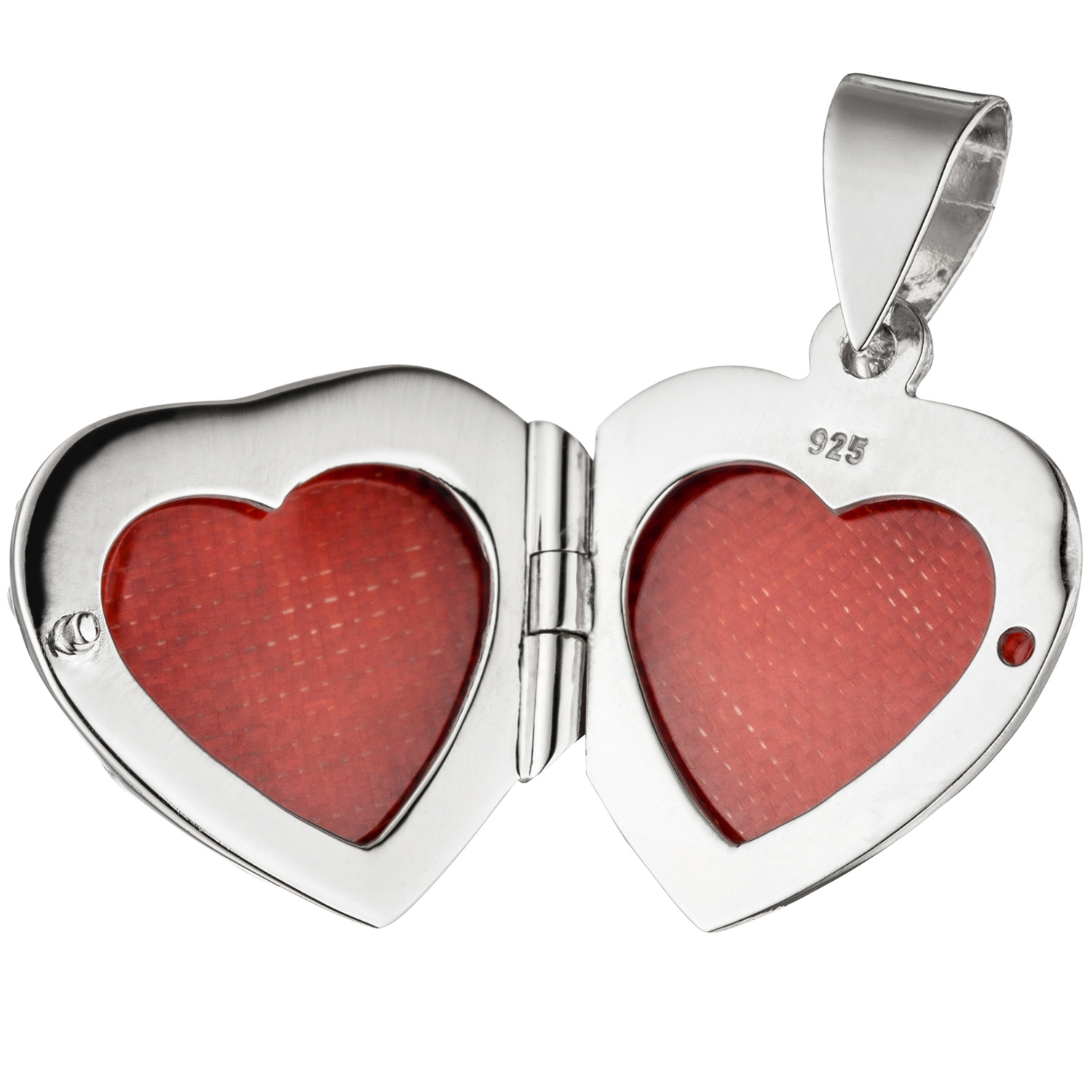 cm 925 42 – Silber Kette Öffnen Fotos Anhänger Herz zum 2 mit für Medaillon